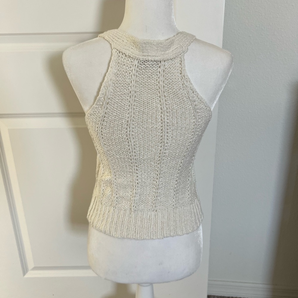 NWOT Pilcro Anthropologie Cream Sweater Vest Tank XS - Picture 8 of 10